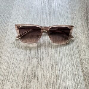 quay australia call the shots brown tan clear modern retro cat eye sunglasses